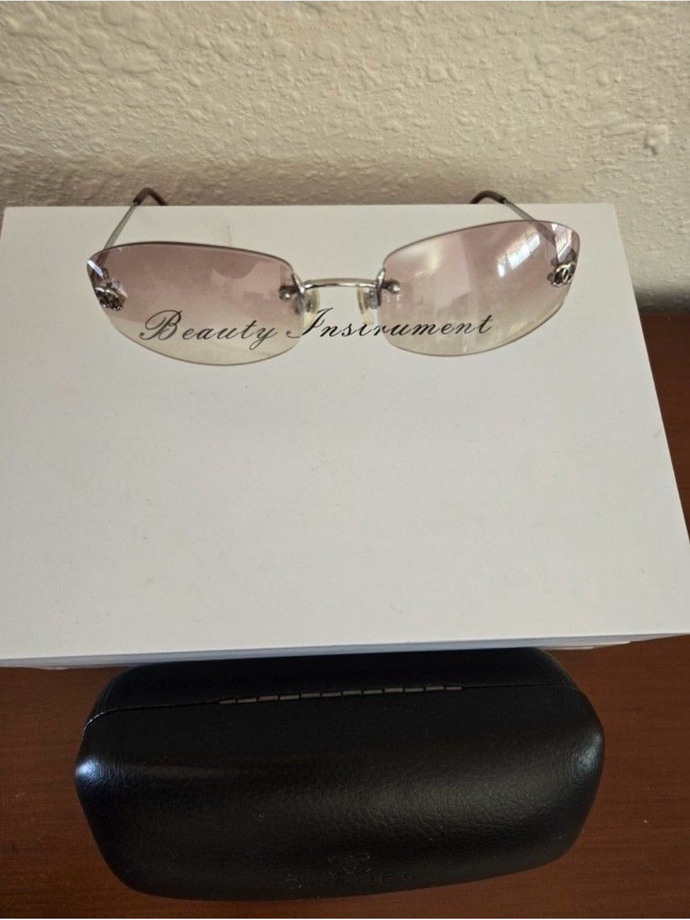 Vintage Chanel 4002 Rimless Pink Gradient Sunglasses Y2K